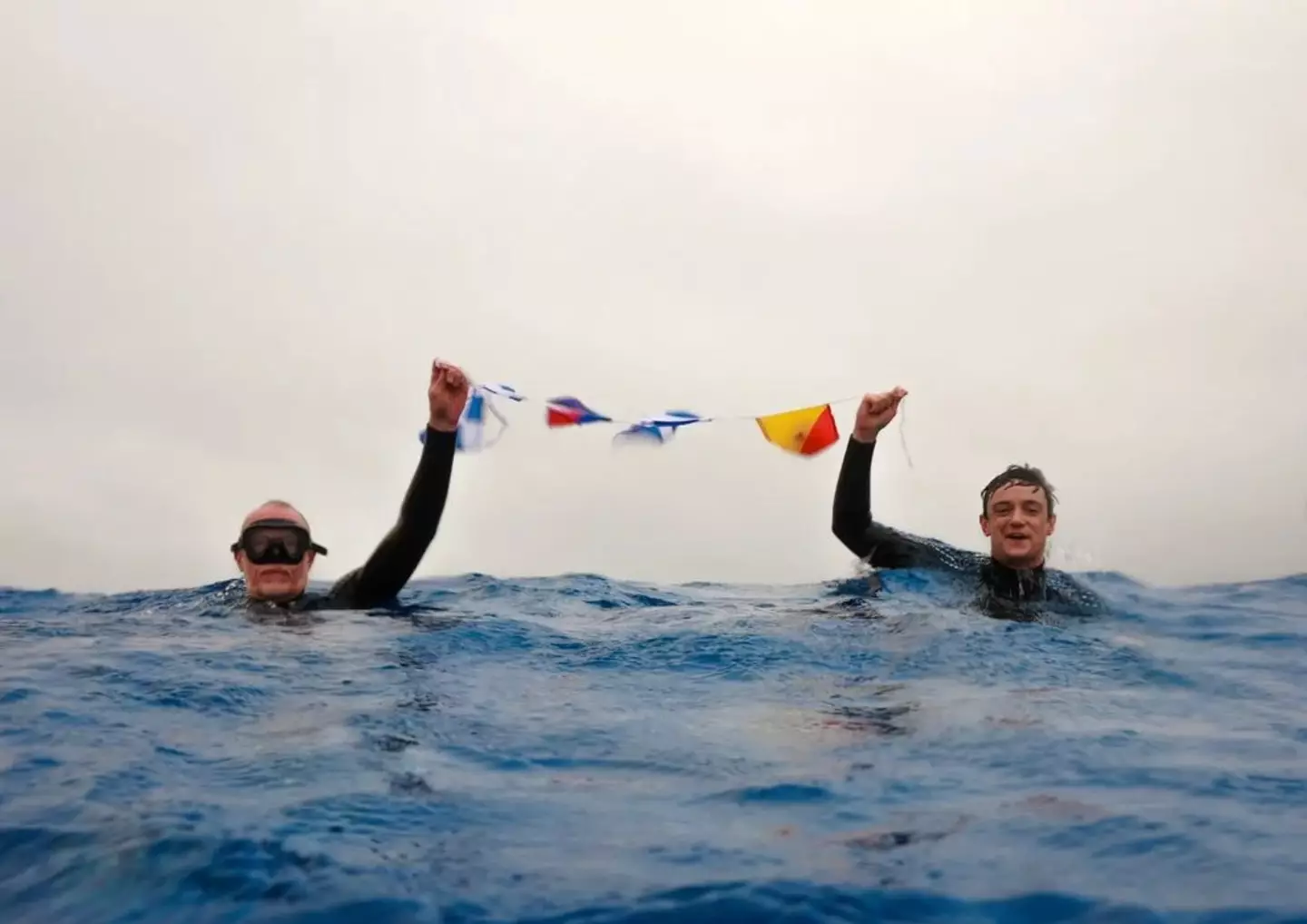 Chris Brown and his son Mika have become the first Brits to swim at Point Nemo.