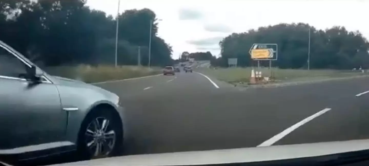 The video showed a pretty serious roadside collision.