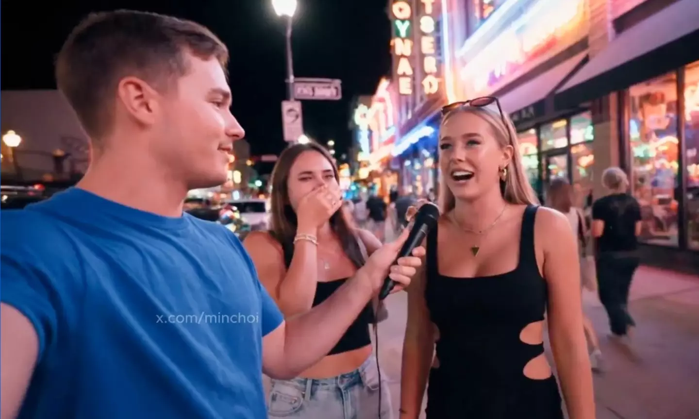 The short clip of the 'street interview' has left social media users spooked (X/@Zoya)