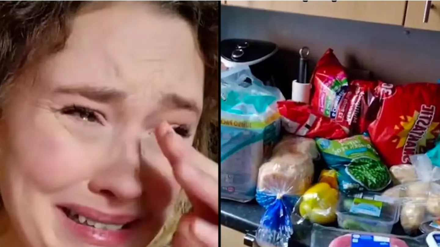 Woman in tears after stranger pays for her weekly shop