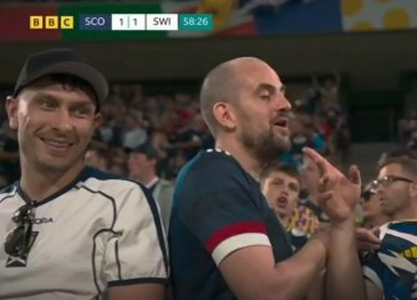 There he is, on the left. (BBC)