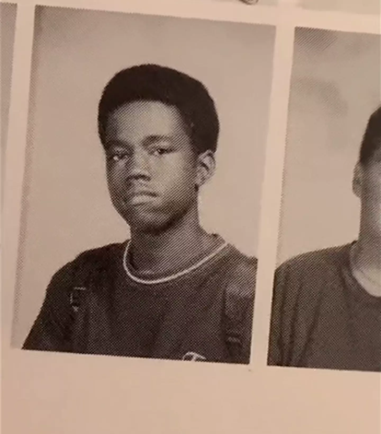 A young Kanye in his high school yearbook.