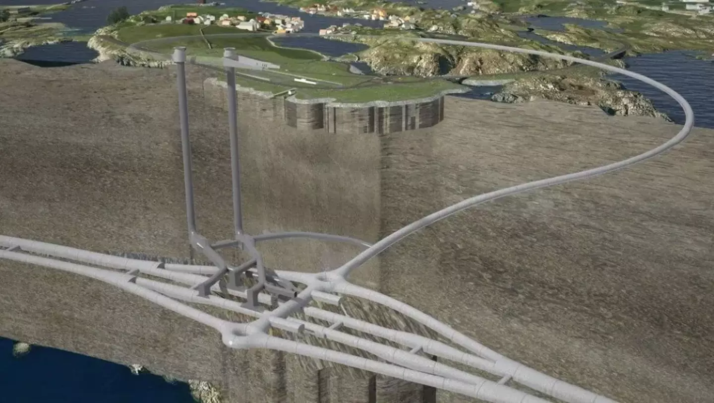 17 miles long and 392 metres below sea level at its deepest point, this tunnel is part of a £36 billion mega project. (Statens vegvesen)