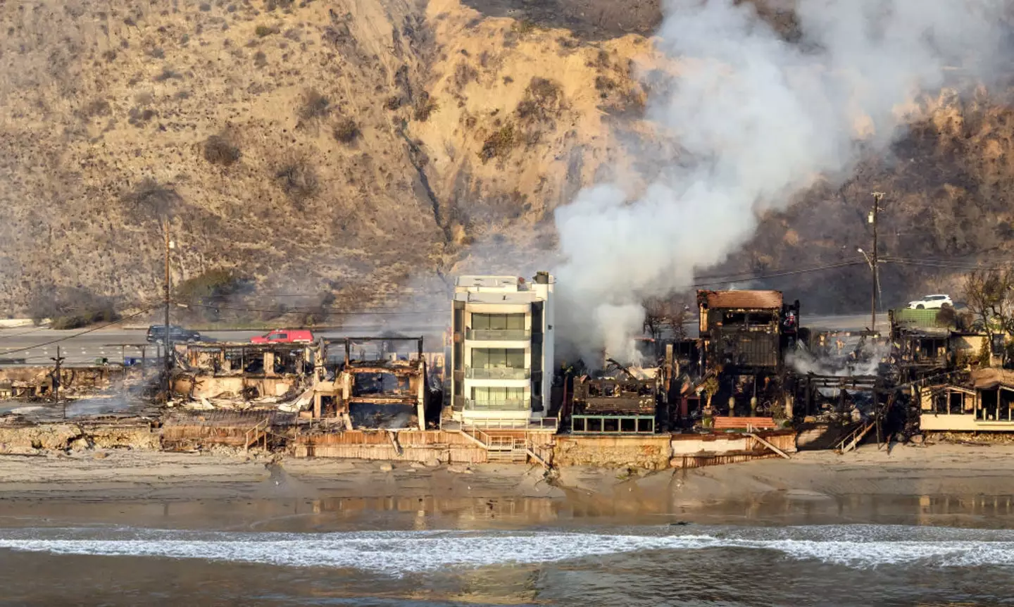 David Steiner's mansion was miraculously still standing despite the devastating blaze (JOSH EDELSON/AFP via Getty Images)