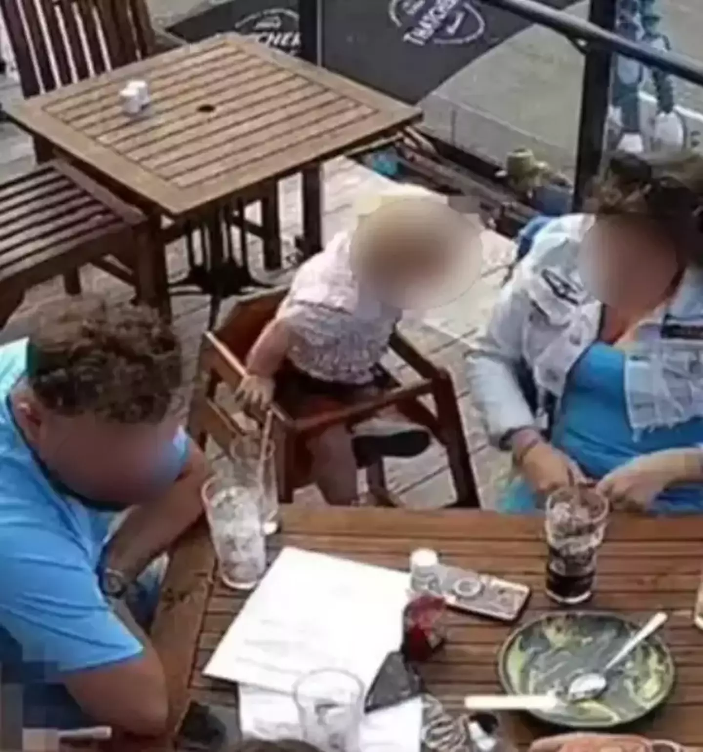 The restaurant accused the family of walking out without paying.