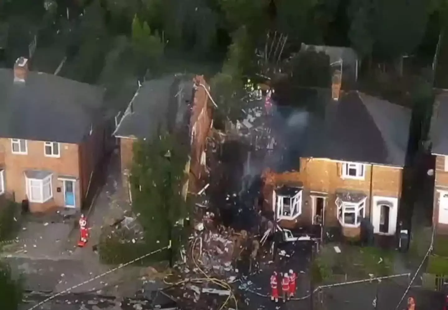One house was completely destroyed and three others damaged in the Birmingham explosion.