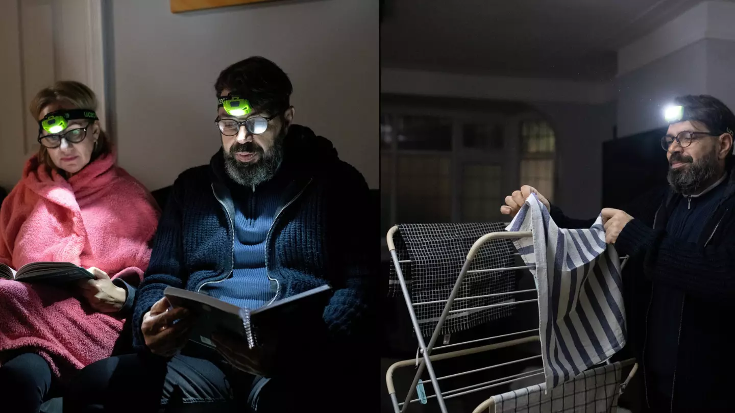 Dad makes family wear head torches and only turns heating on once a week