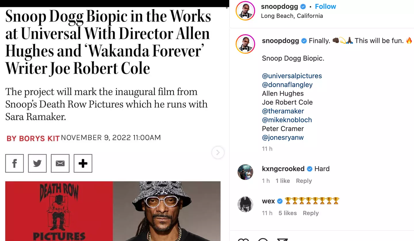 Snoop will produce the film.