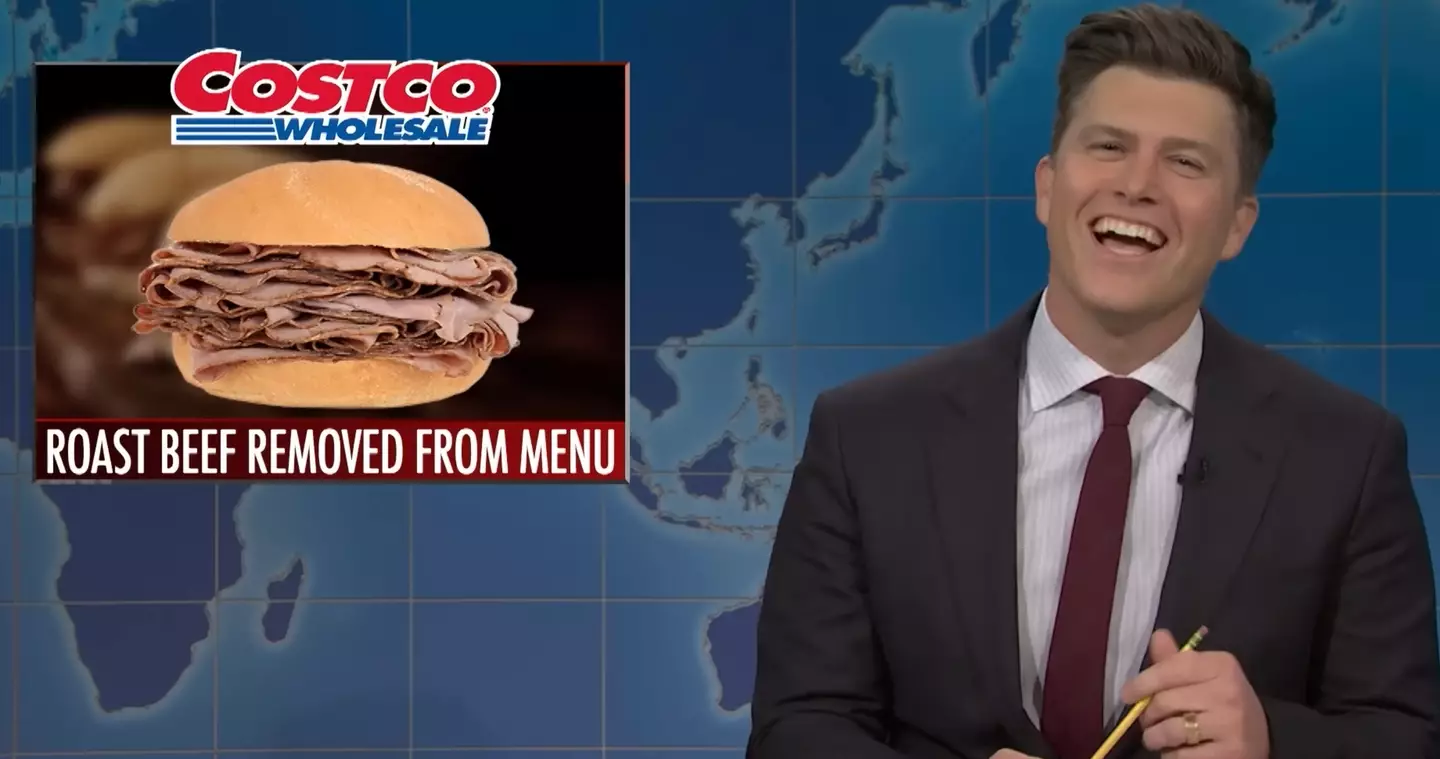 Her husband, comedian Colin Jost, made the cringe-worthy joke in the Christmas special (NBC)