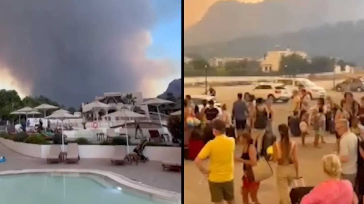 Thousands of terrified tourists flee for their lives as wildfires ravage Greek island Rhodes