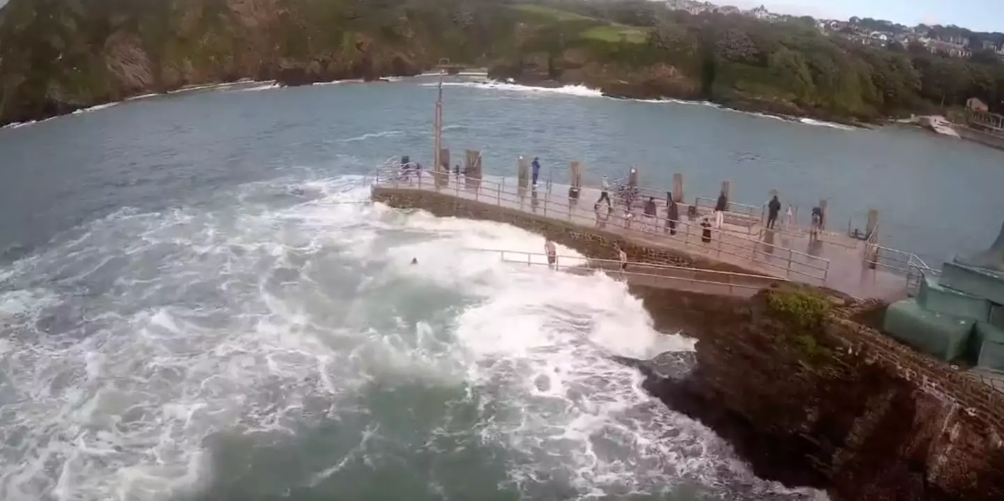 Thankfully, she was rescued by two members of the public.