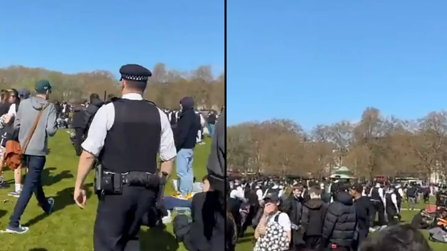 Dozens of police swarm Hyde Park to break up 4/20 weed smokers