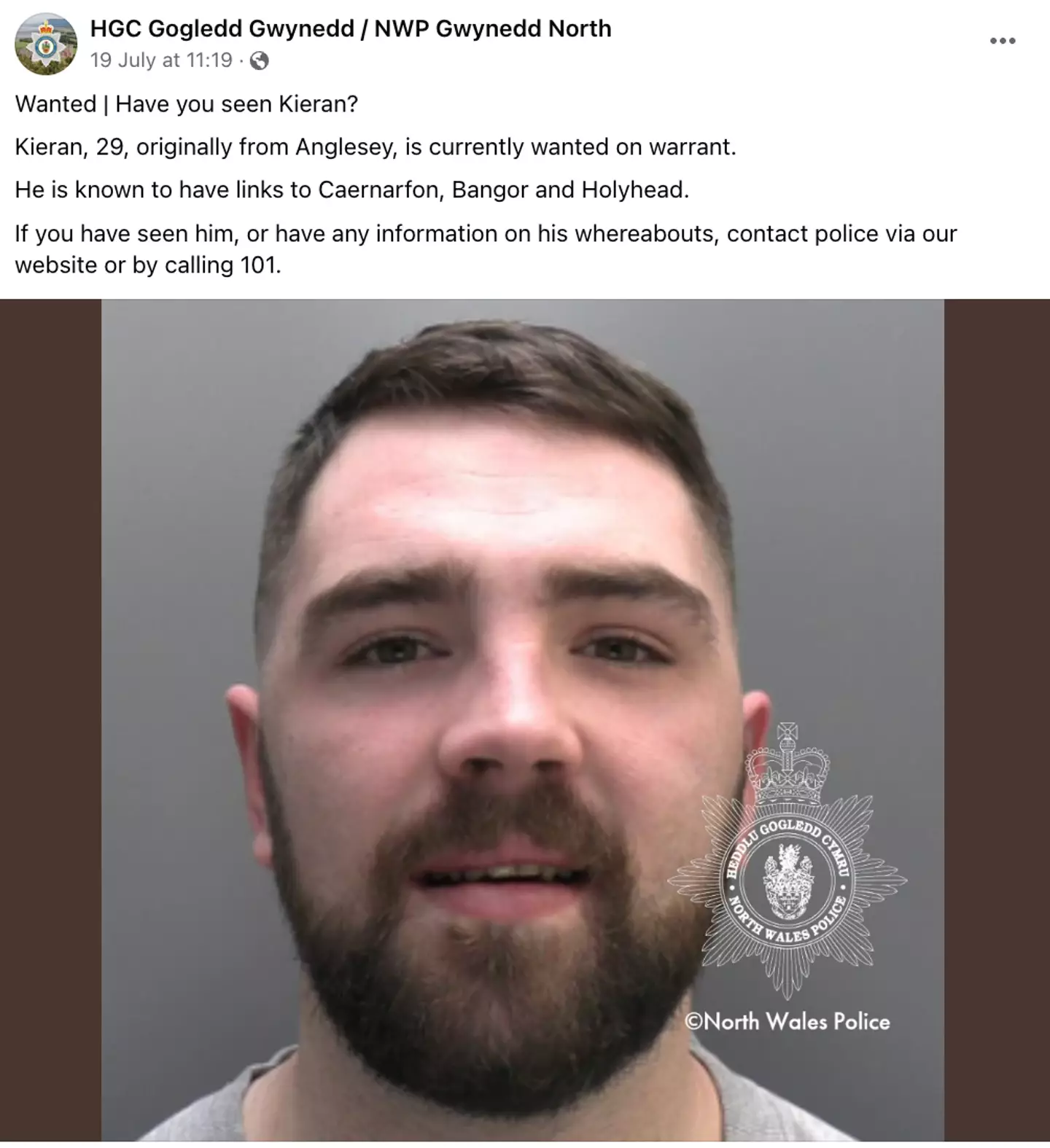 Police in North Wales launched an appeal.