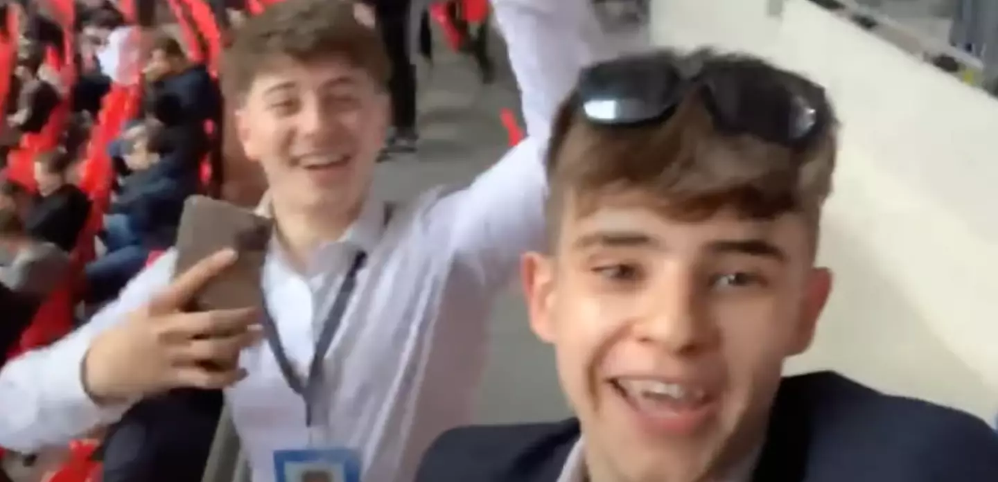 Jack snuck into Wembley Stadium with a mate.