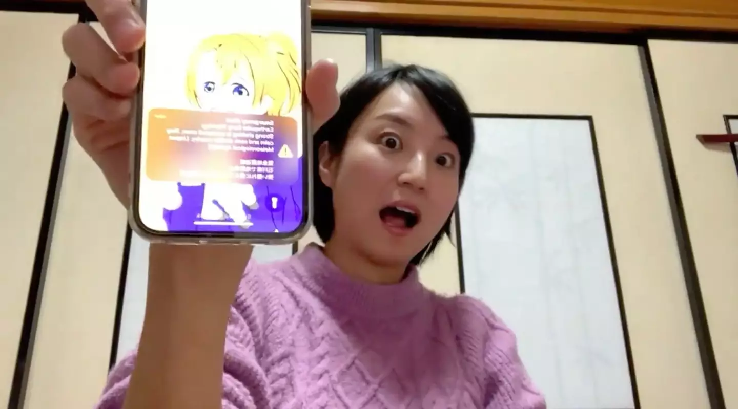 Her phone began to ring out as Japan's Earthquake Early Warning System sounded.