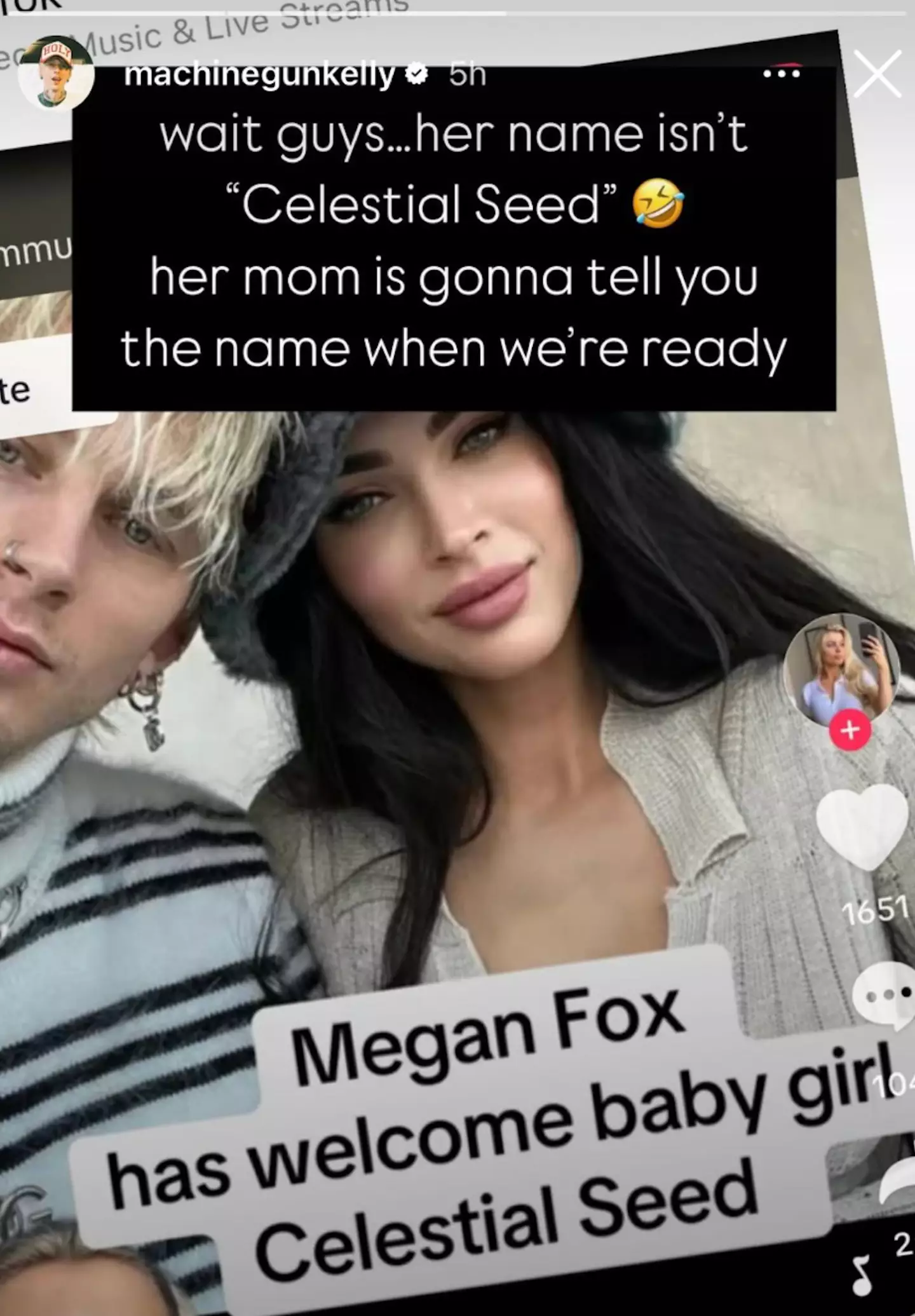 The rapper saw the funny side (Instagram/@machinegunkelly)