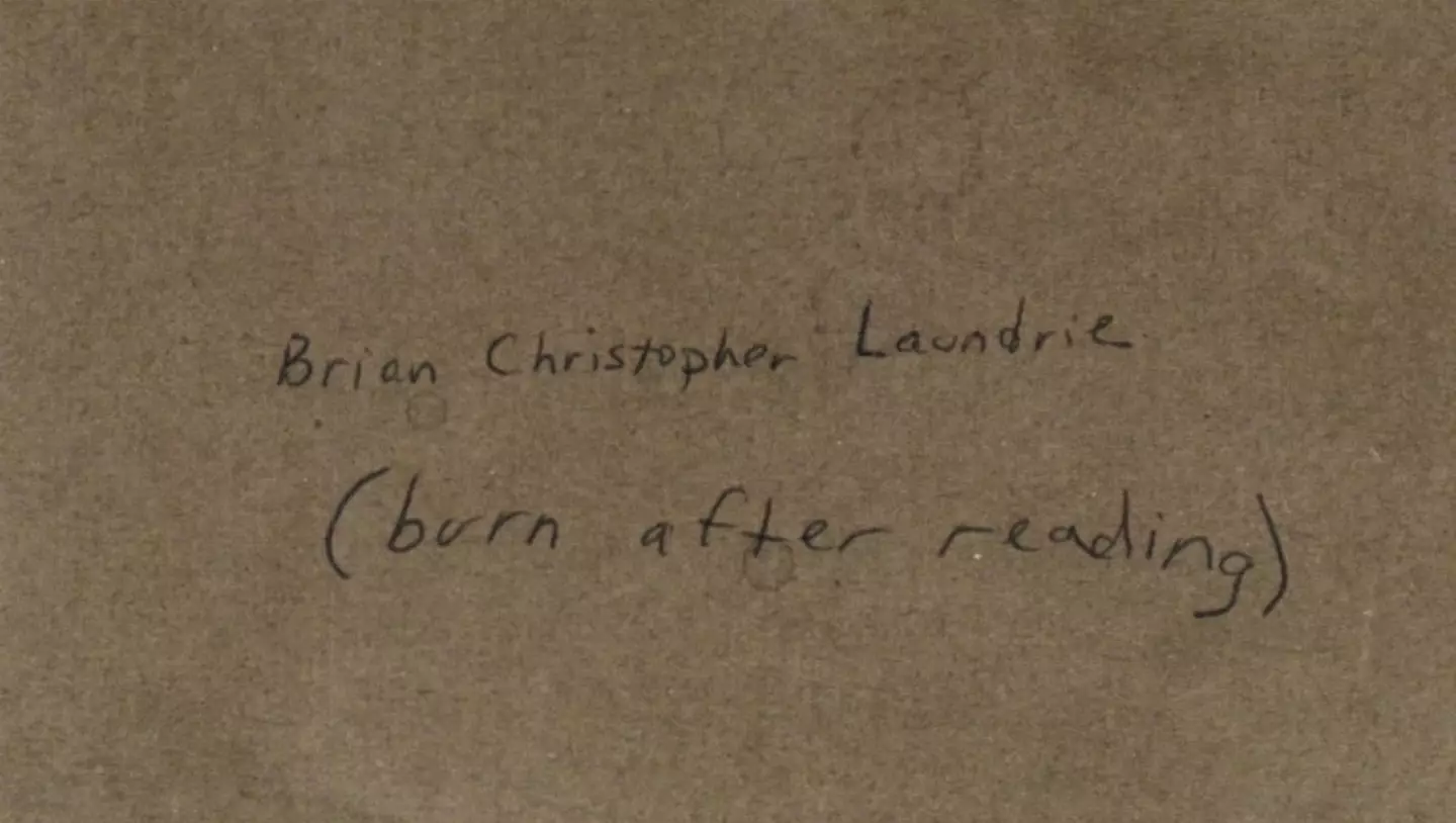 The 'burn after reading' letter was undated (NBC/Netflix)