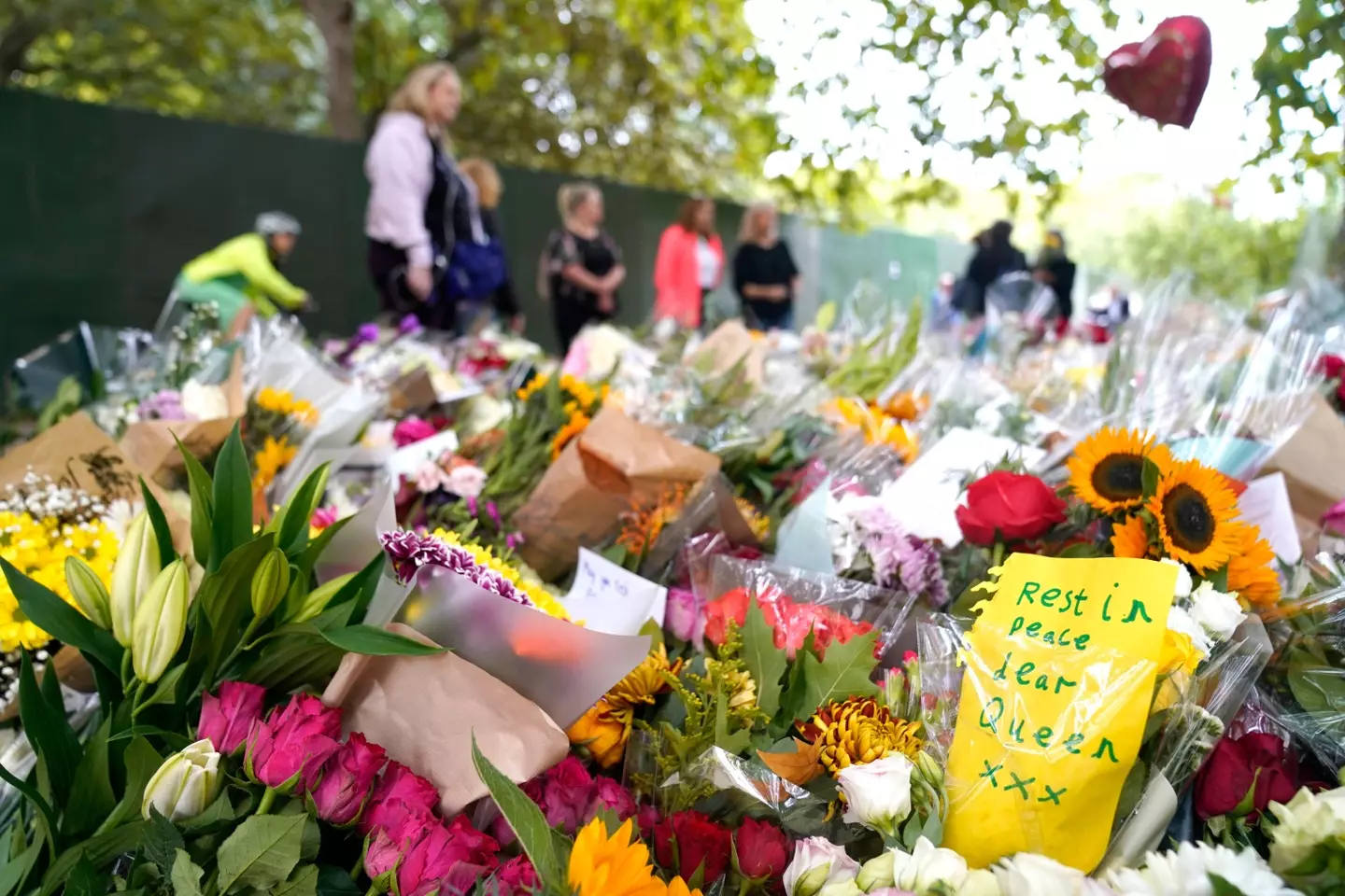 Floral tributes for the late Queen.