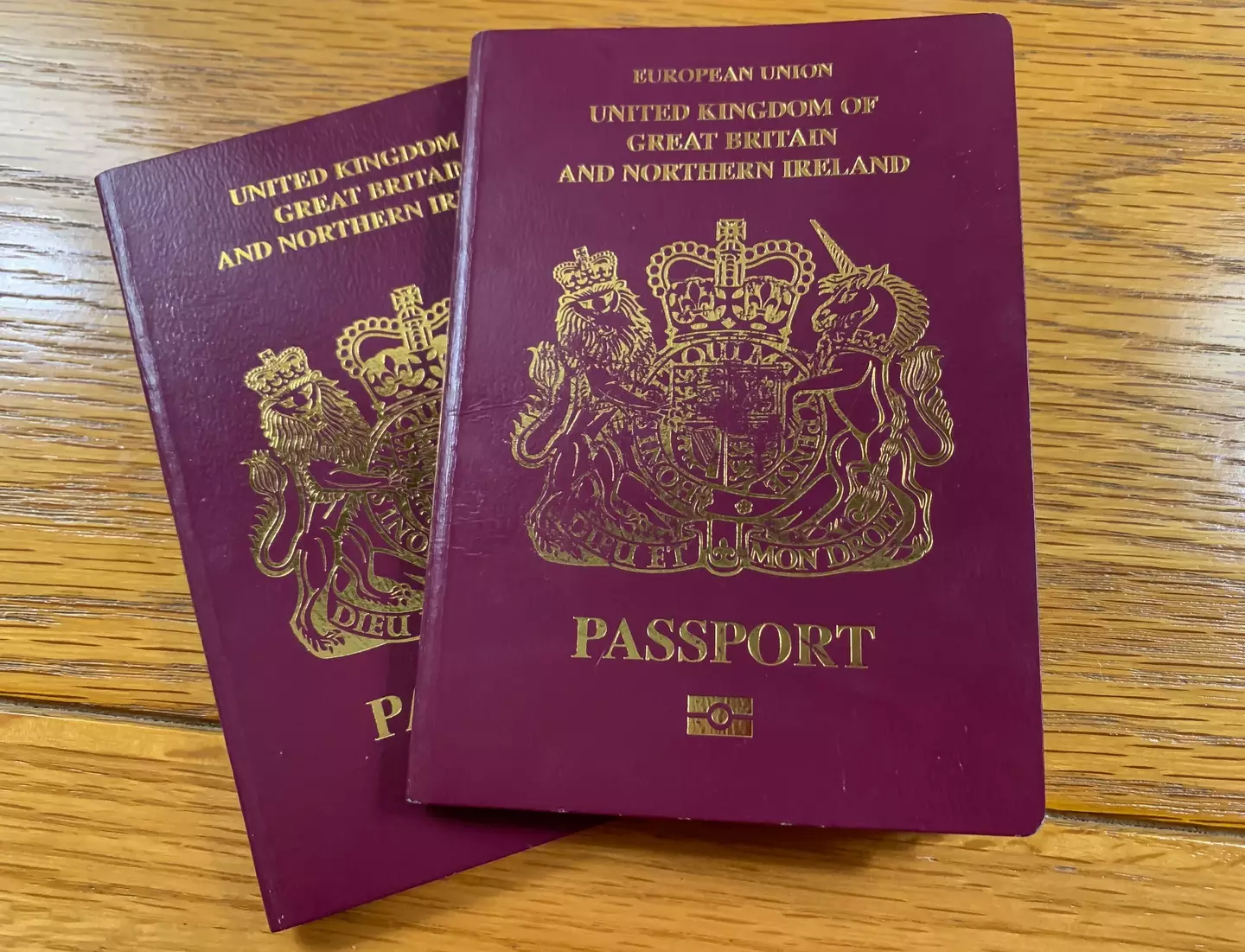 Old-style UK passport.