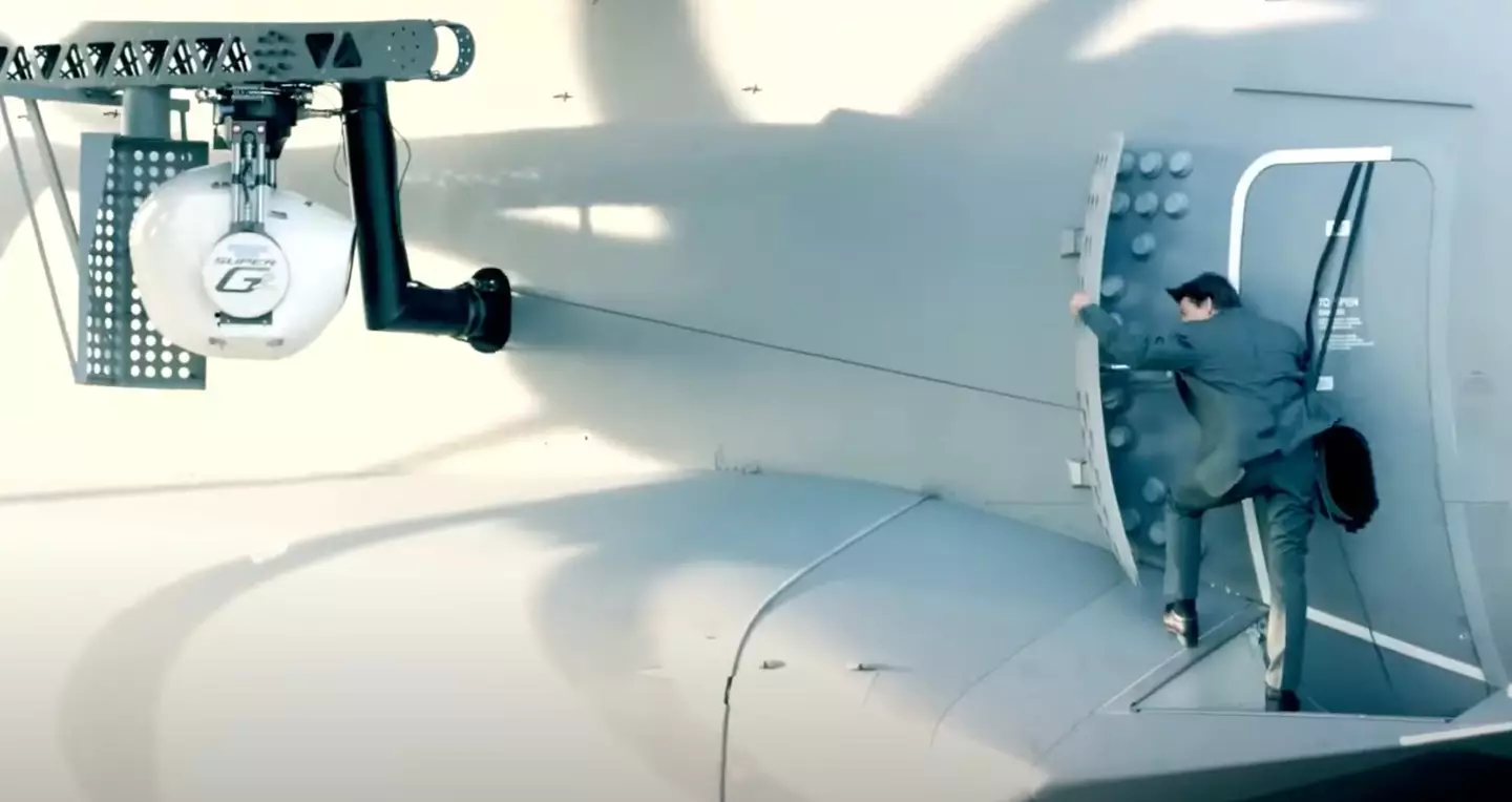 The actor clung onto the side of an Airbus A400 travelling at speeds of 140mph (Paramount Pictures)
