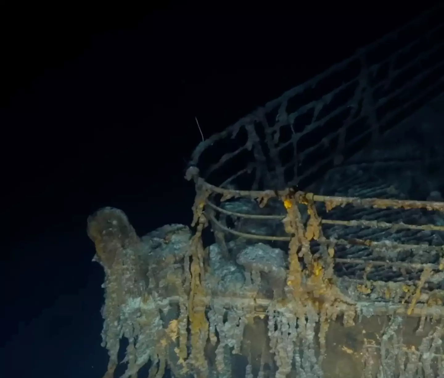 The Titanic sits around 12,500 feet below the surface.