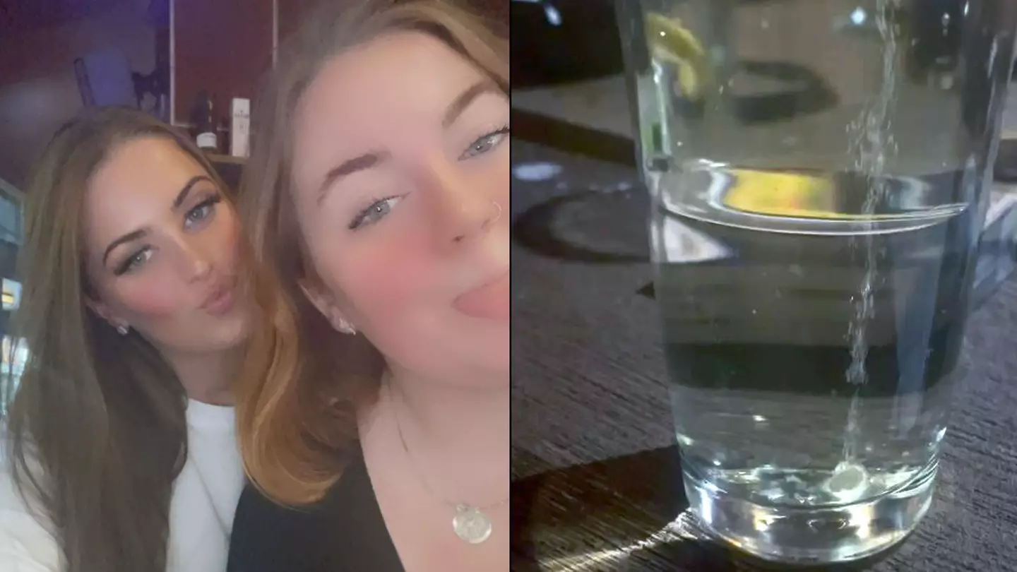 Woman narrowly avoids drinking spiked drink after friend notices 'mystery tablet' fizzing