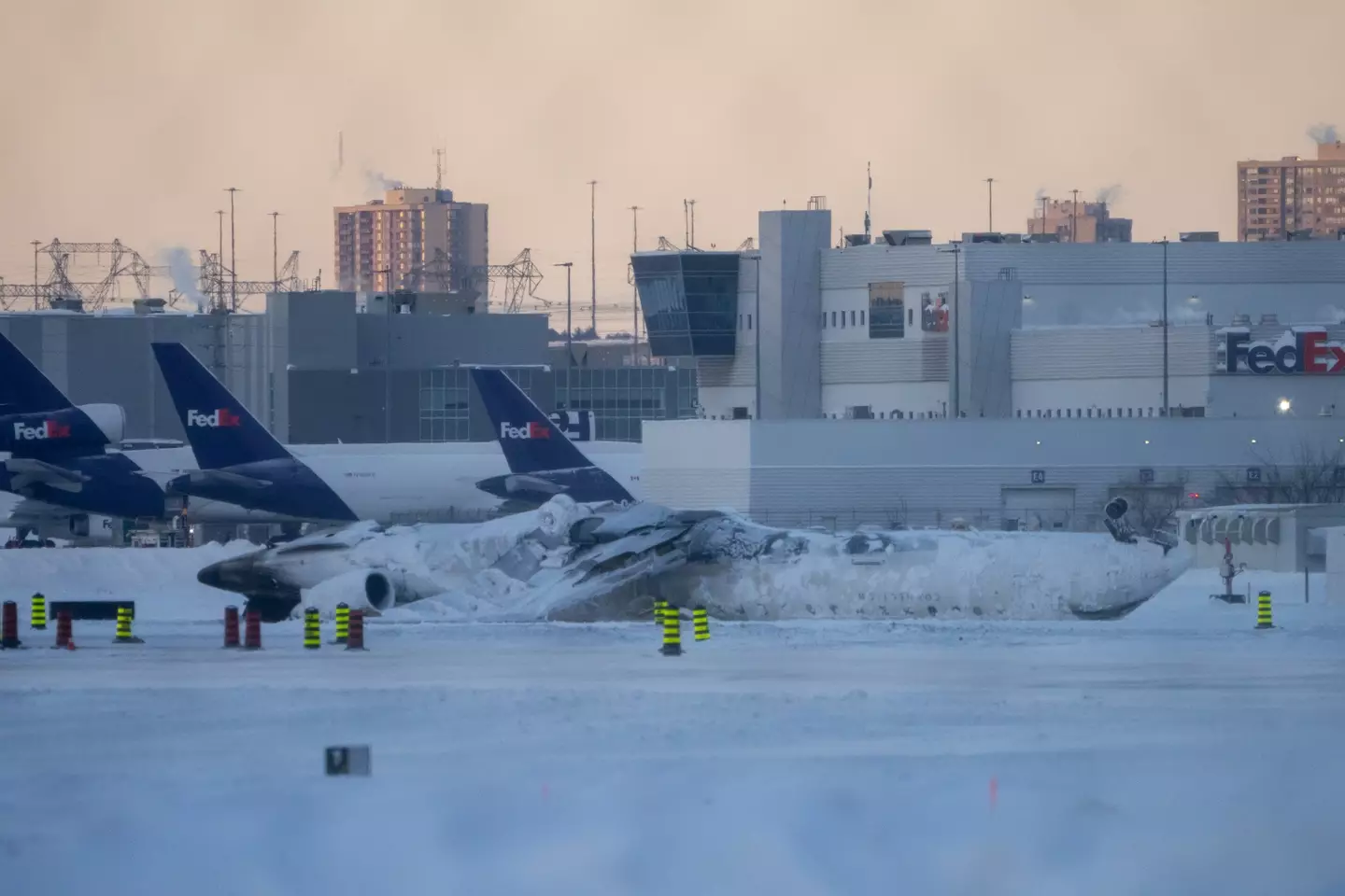 The Delta Air Lines plane crashed at Toronto Pearson International Airport (Katherine KY Cheng/Getty Images)