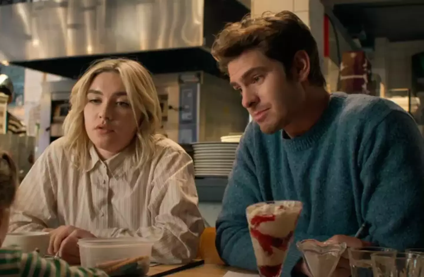 Florence Pugh and Andrew Garfield in We Live in Time (A24)