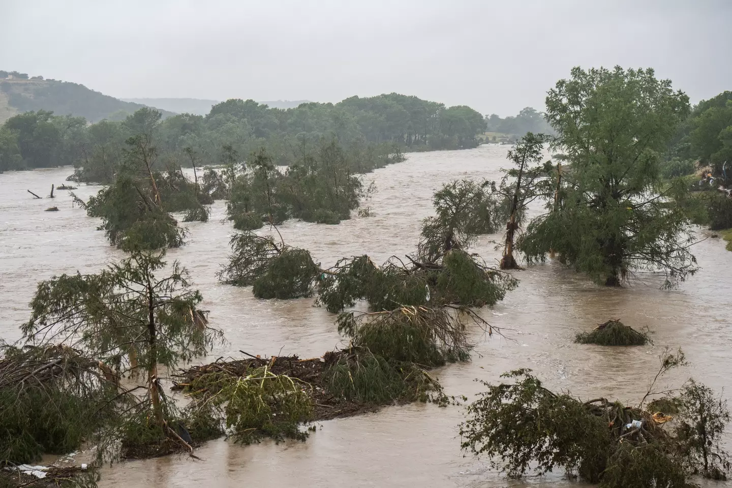 The floods were caused after the Guadalupe River rose rapidly on the morning of 4 July (Eric Vryn/Getty Images)