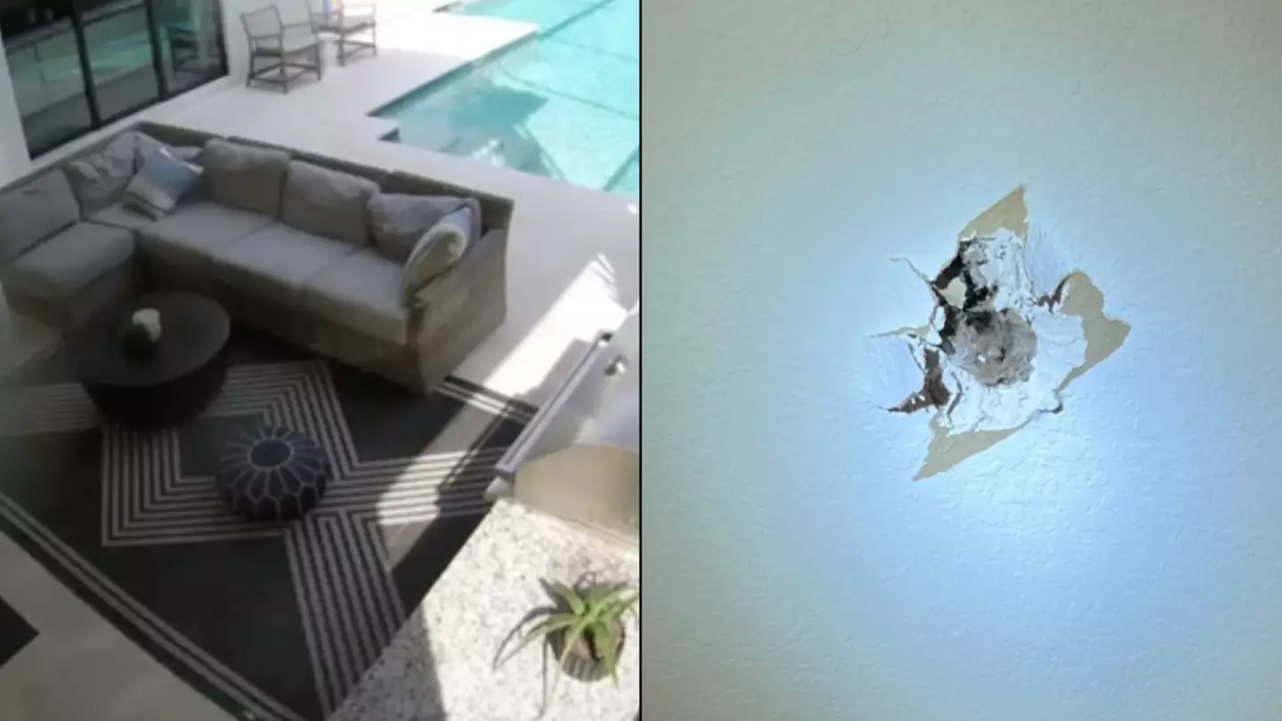 Moment space junk thrown from ISS narrowly misses child after crashing through house
