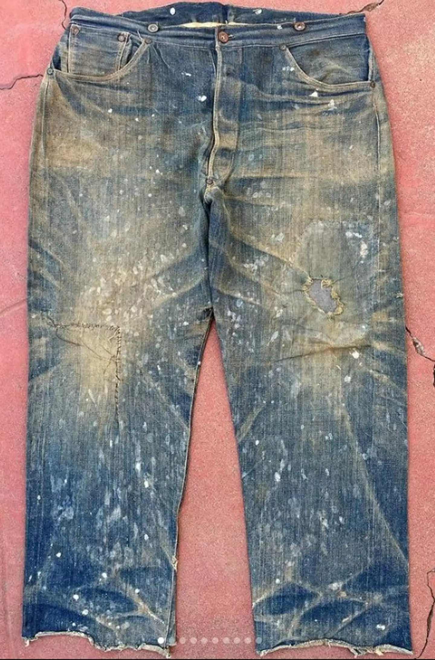 The jeans were marked with candle wax.