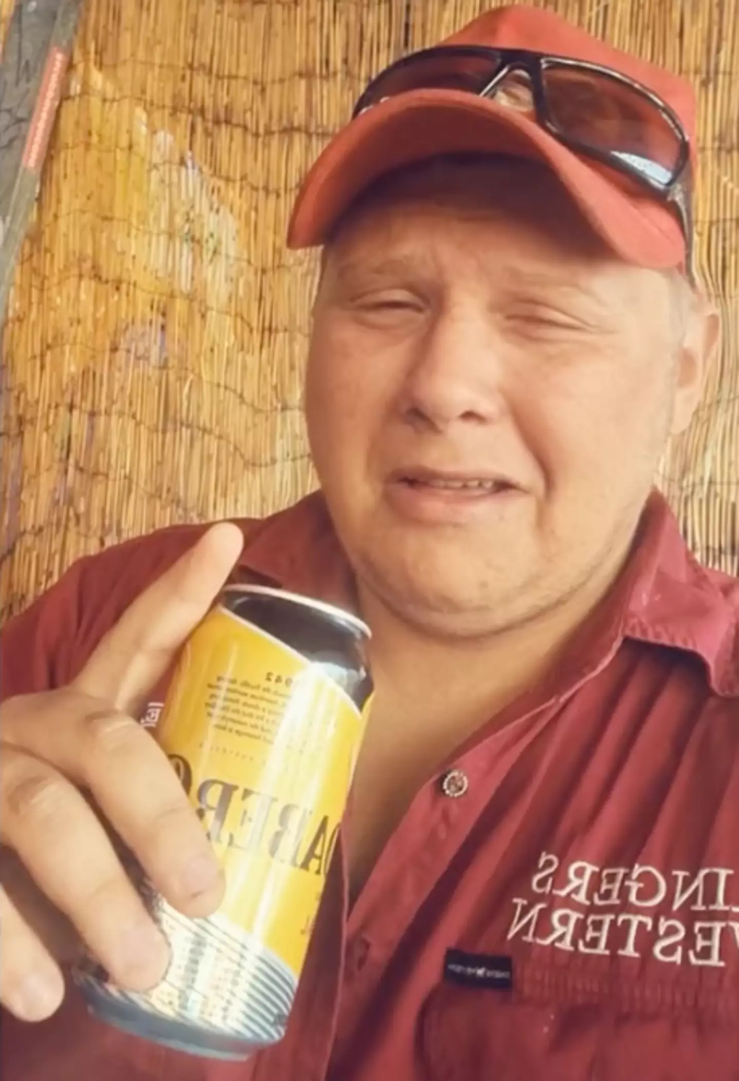 Kyle with his favourite Bundy Rum, also nicknamed 'fight fuel' and 'fighting juice'.