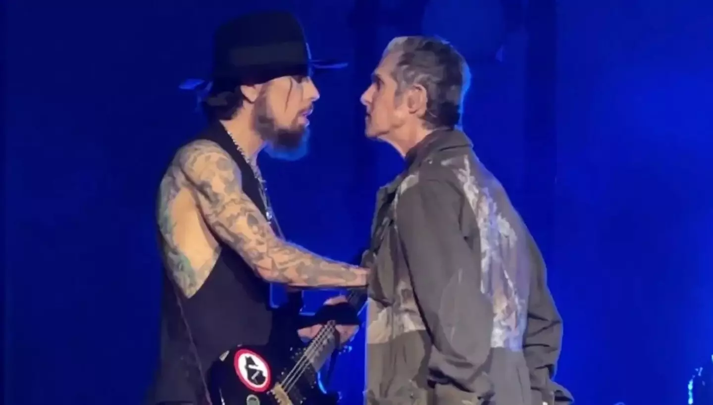 Perry Farrell and Dave Navarro came to blows during their gig on Friday (YouTube/WatchThisOne)