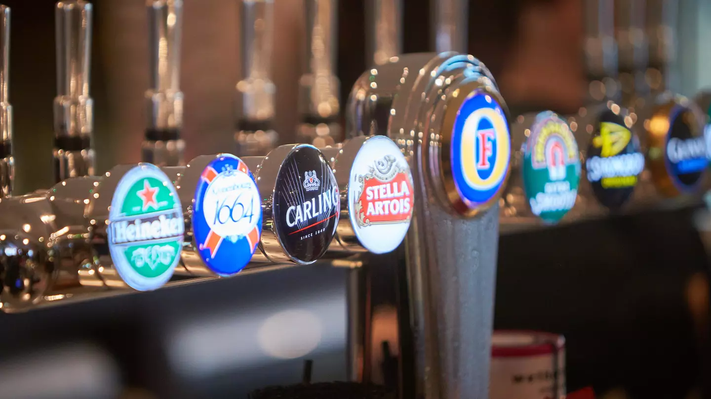 A selection of beers in Wetherspoon 