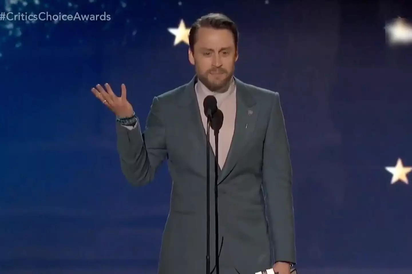 Kieran Culkin went on a bit of a tangent during his Critics Choice acceptance speech.