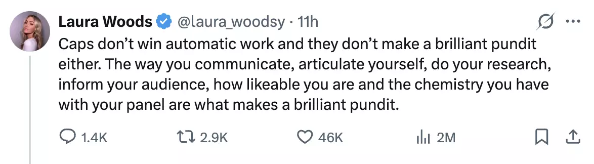 Laura Woods gave her take (X/laura_woodsy)