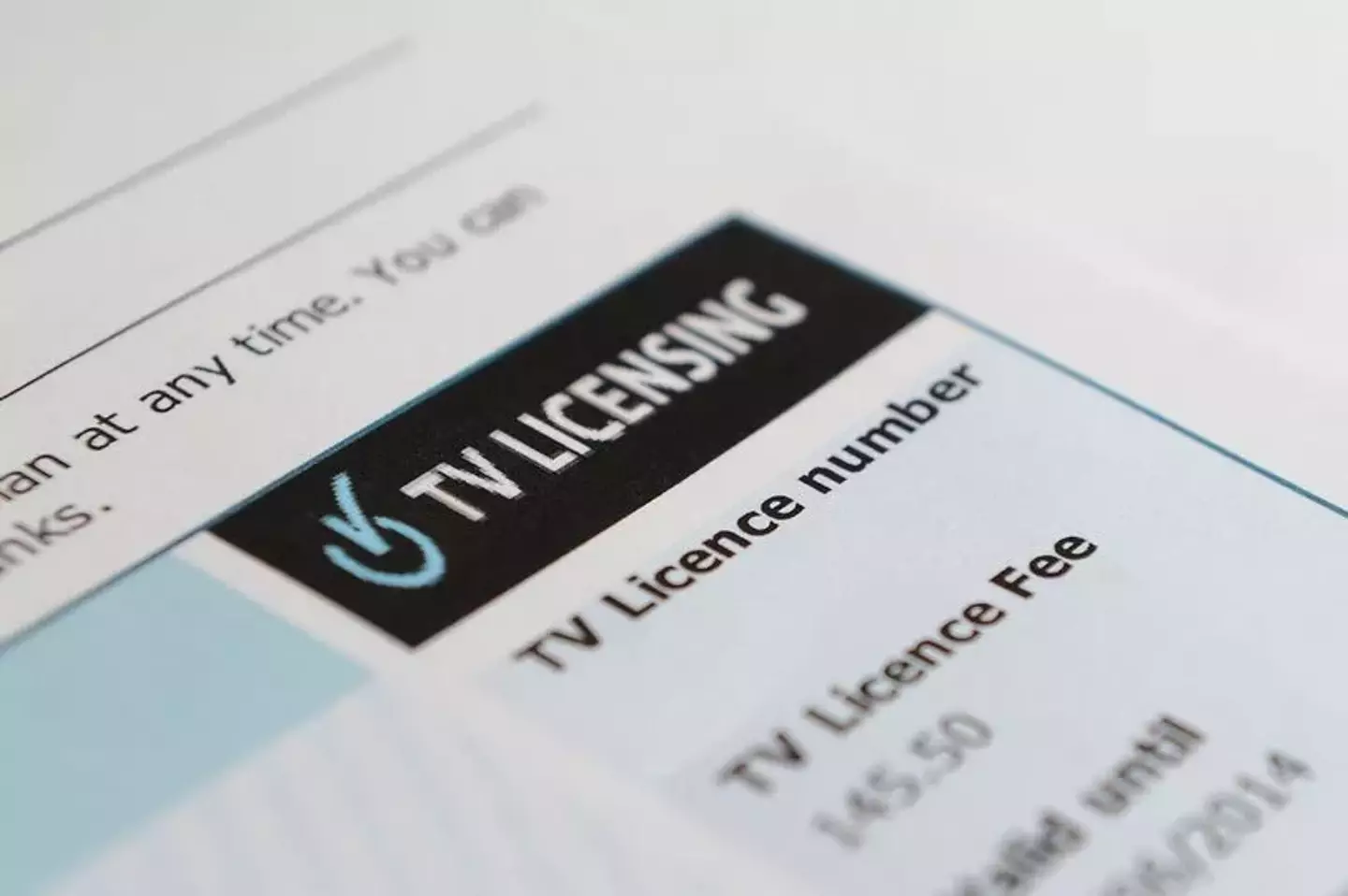 A letter from TV Licensing.
