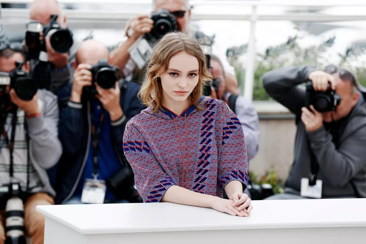 Lily Rose during a Cannes photo call that she totally earned all by herself.