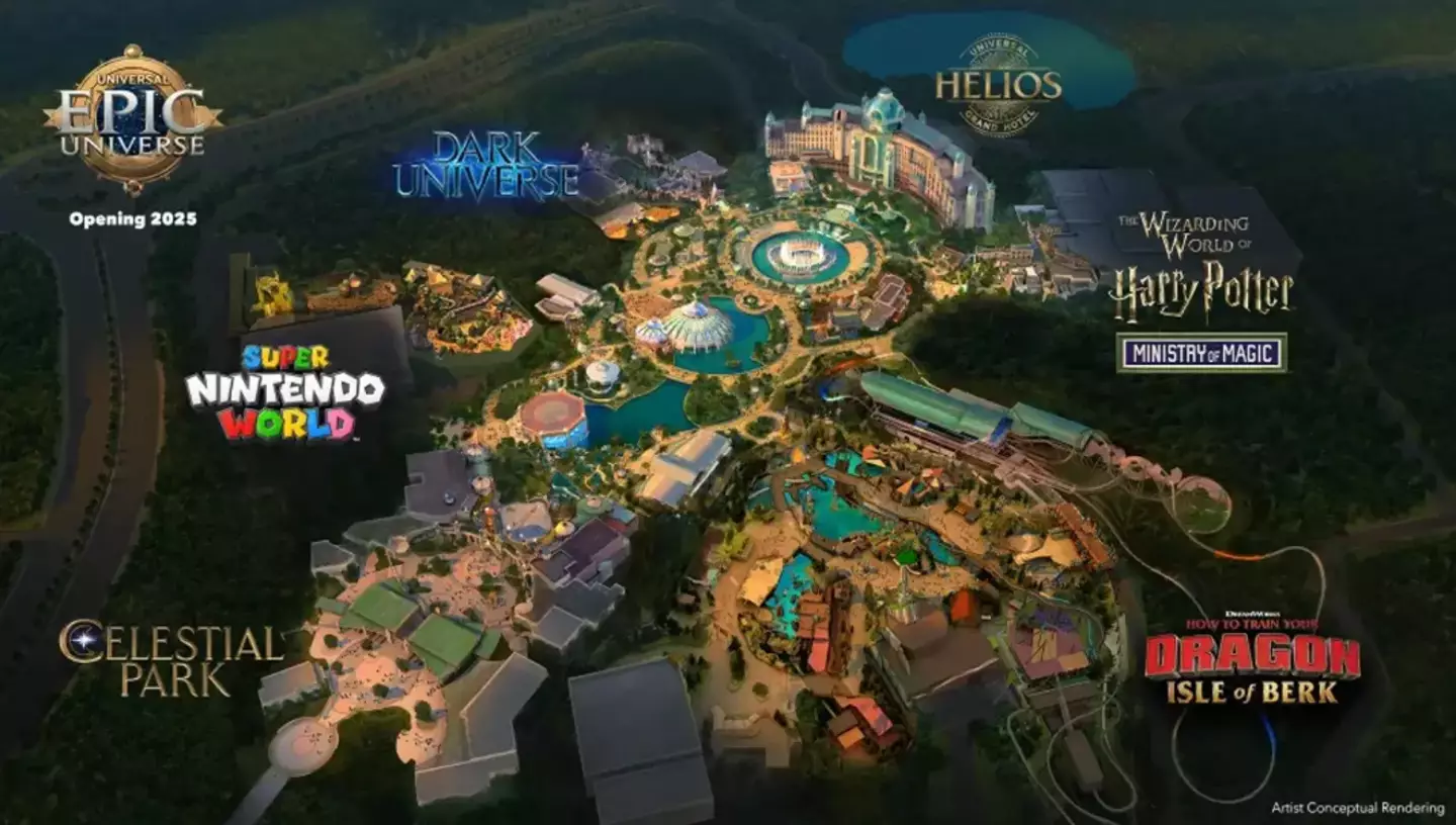 A map of Universal's new megapark.