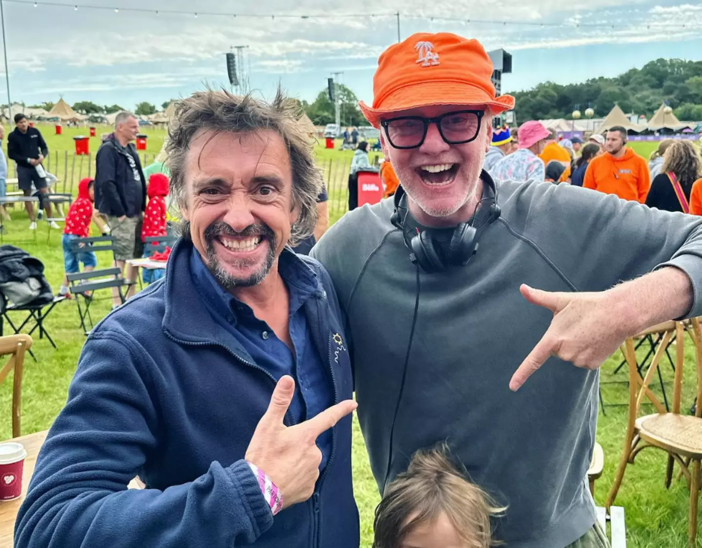 Chris Evans with Richard Hammond at CarFest.