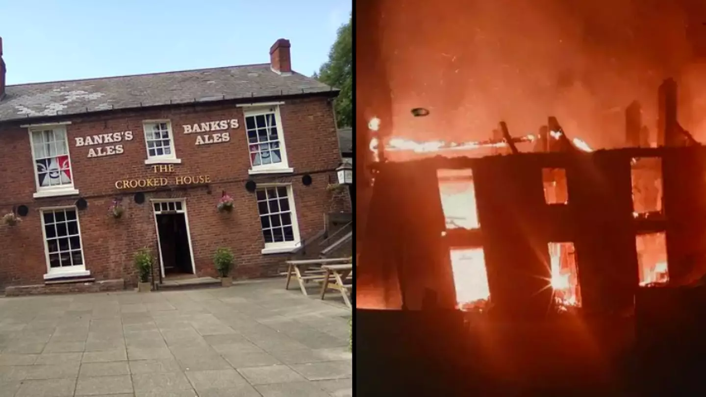 Police treating fire at famous Crooked House pub as arson