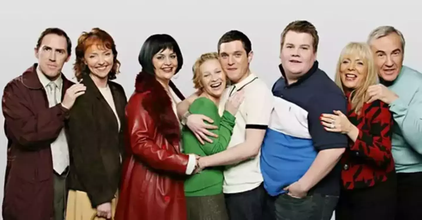 Corden and Horne played best mates in the show. (BBC)