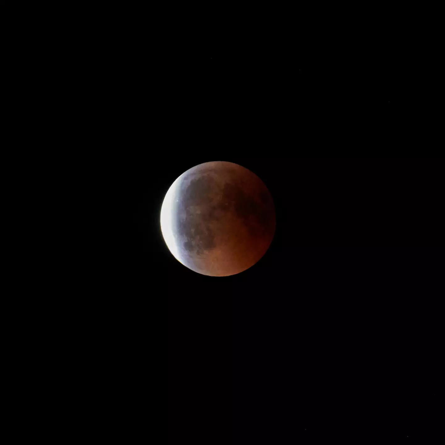 Partial lunar eclipse of the moon.