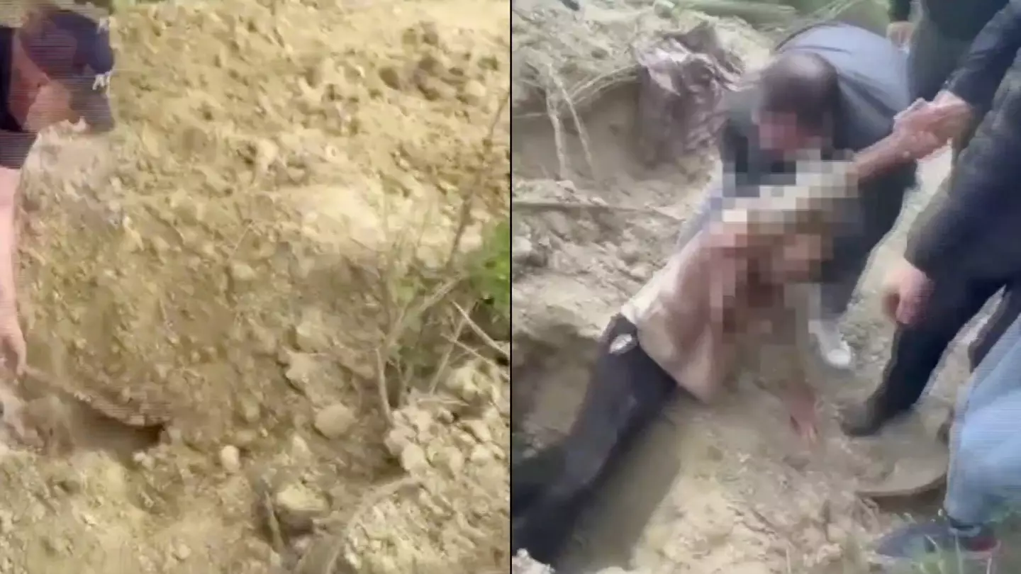Man buried alive for four days is rescued after police heard his muffled cries for help
