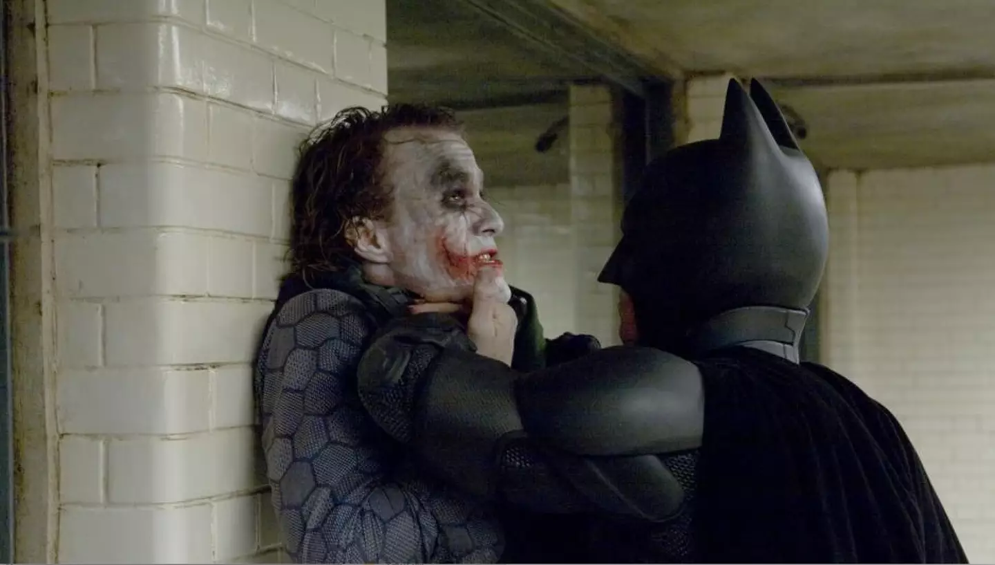 Heath Ledger and Christian Bale in The Dark Knight (Warner Brothers)