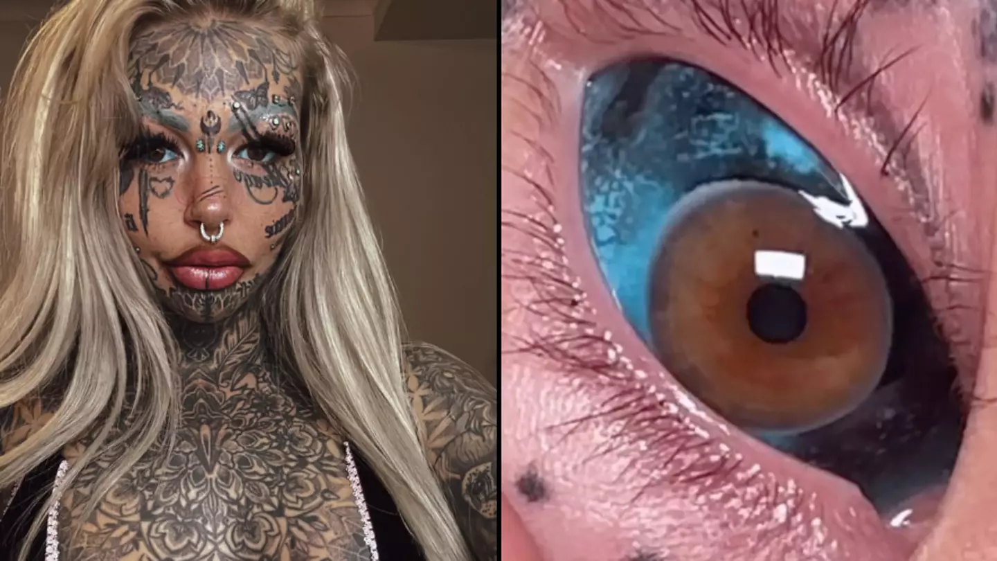 Woman who went blind from eyeball tattoo gets 'most brutally torturous' inking done again