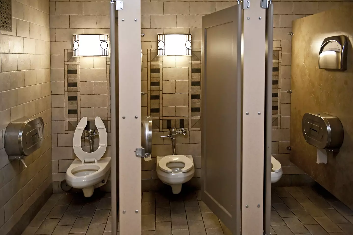Public toilet seats typically boast a U-shape.
