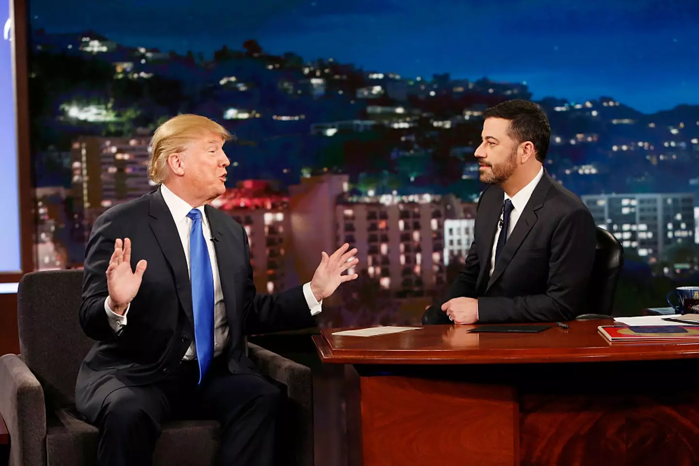 Donald Trump has said a number of times that he thinks late night host Jimmy Kimmel has 'no talent' (Randy Holmes/Disney General Entertainment Content via Getty Images)
