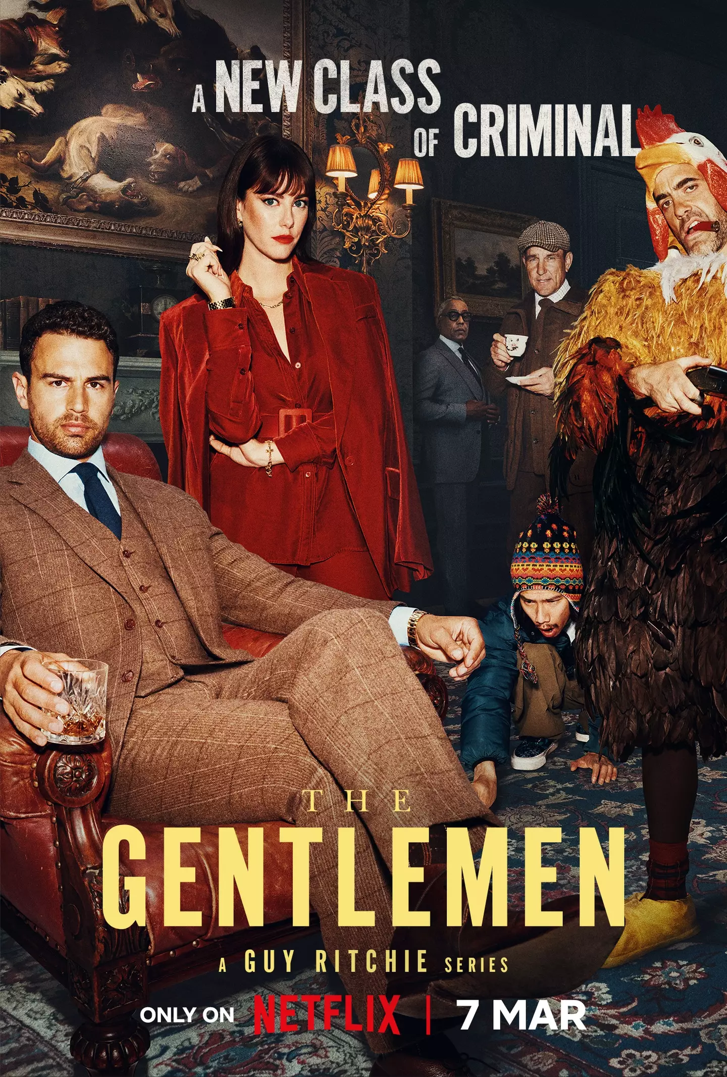 Netflix's The Gentlemen stars Theo James, Ray Winstone, Kaya Scodelario, Giancarlo Esposito and Vinnie Jones.