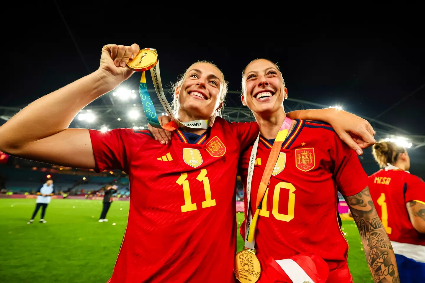 World Cup winners Alexia Putellas and Jennifer Hermoso.
